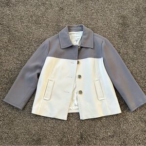 Banana Republic Gray and White Button-Up Two Tone Jacket